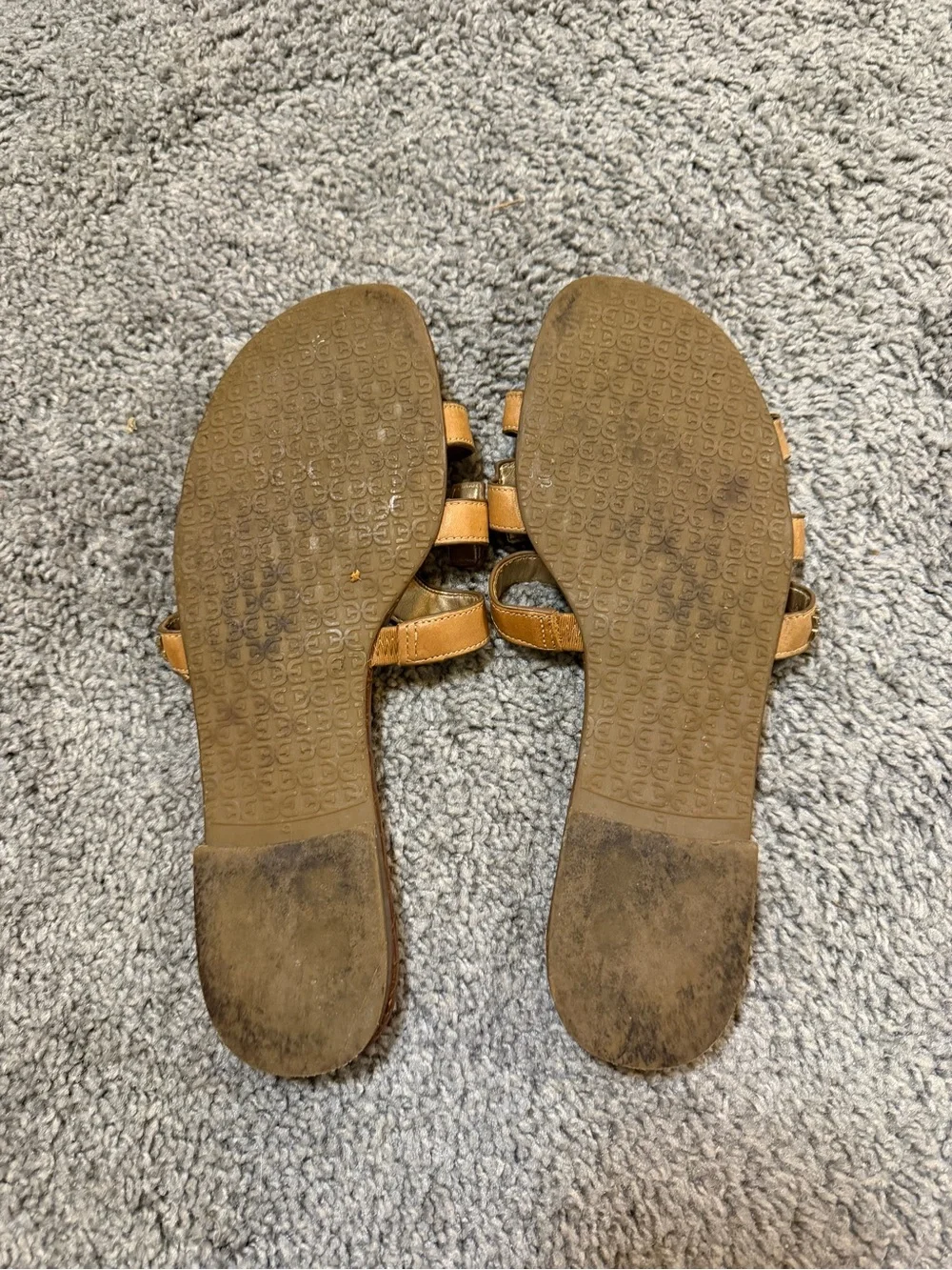 Sam Edelman Cognac Leather Slide Sandals - Picture 2 of 3